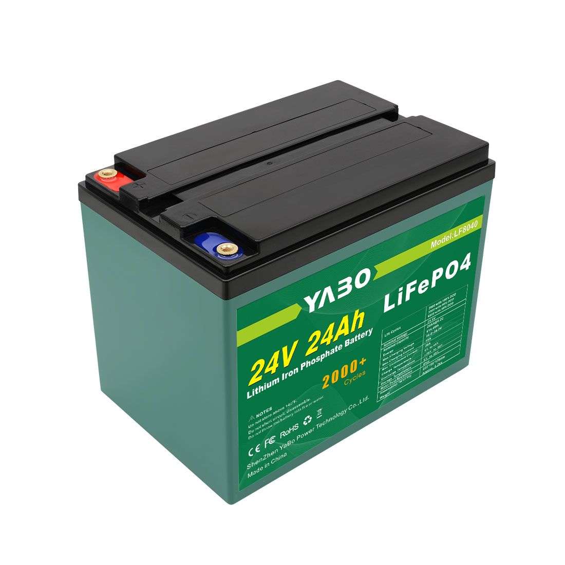 24V 24Ah LiFePO4 Battery for Yachts and Boats